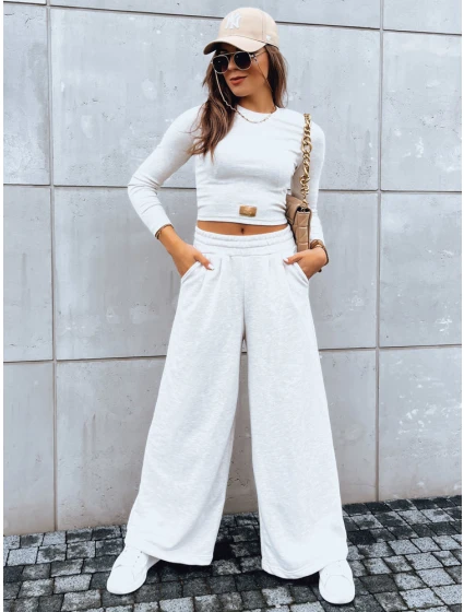 Dámsky komplet širokých nohavíc a crop topu ASTRAL ALLURE light beige FashionStreet AY0906