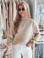 Dámská oversize mikina s nášivkou béžová Dstreet model 21988079 - FashionStreet