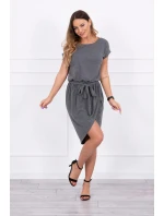 Šaty s obálkovým spodným dielom grafitové melanžové