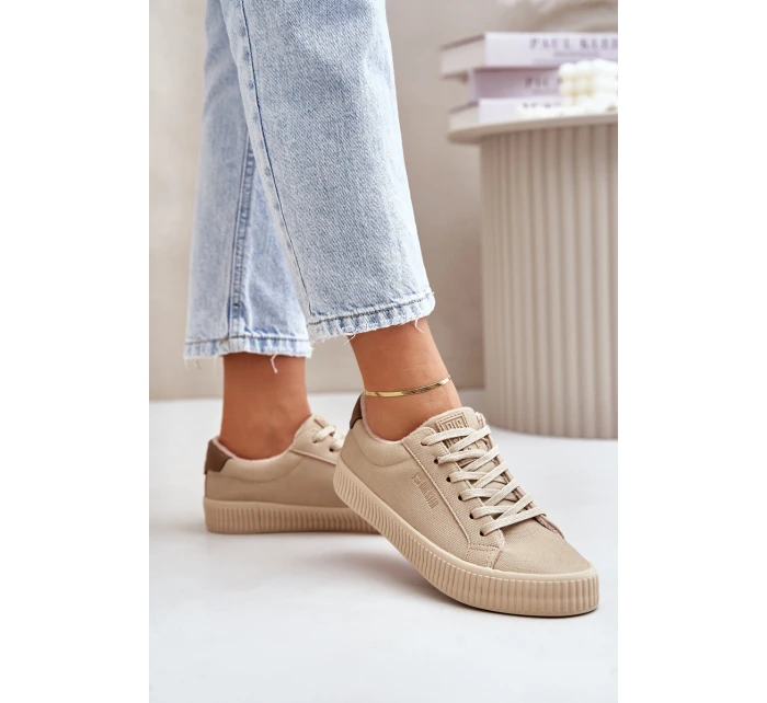 Ocieplane Trampki Damskie Big Star OO274A461 Beżowe Ocieplane Trampki Damskie Big Star OO274A461 Beżowe