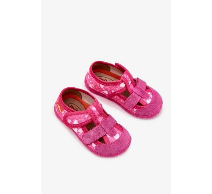 Kapcie Milami Dziecięce Na Rzepy W Serduszka Różowe Reathiana Kapcie Milami Dziecięce Na Rzepy W Serduszka Różowe Reathiana