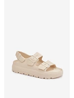 Dámské pěnové sandály na platformě Big Star TT274A032 světle béžové Dámské pěnové sandály na platformě Big Star TT274A032 světle béžové