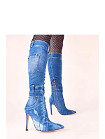 Dámske topánky na podpätku SXX-5 Jeans blue - Step in Style