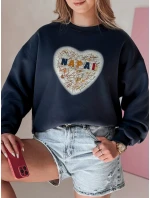 Dámska nadrozmerná mikina so srdcom SERDUCHOVA navy blue FashionStreet BY1439