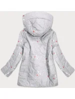 Dámska vzorovaná sivá bunda (7720)