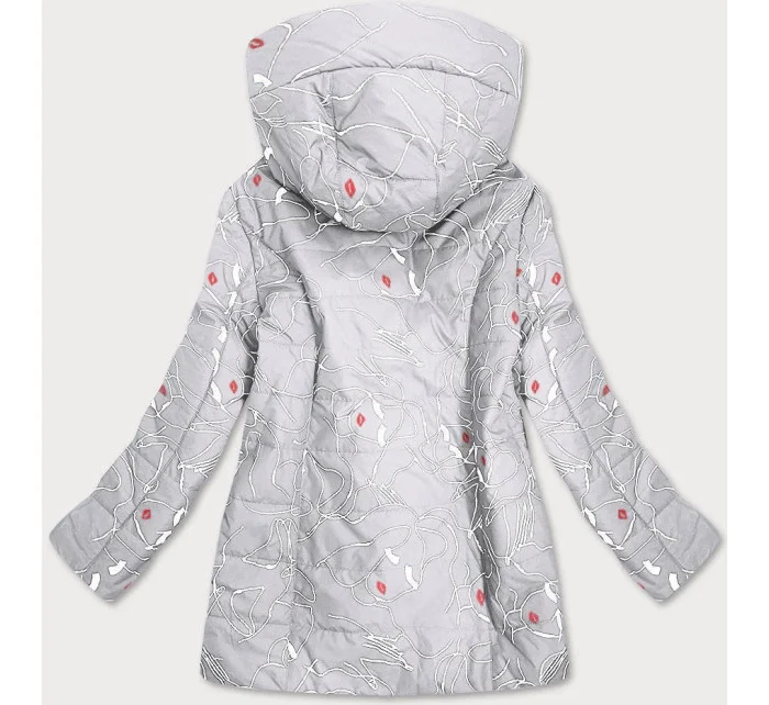 Dámska vzorovaná sivá bunda (7720)