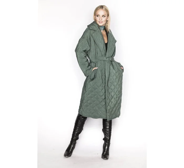 Zelená prešívaná bunda s golierom (AG8-8010) Zelená prešívaná bunda s golierom (AG8-8010)