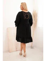 Dámske šaty z viskózy v nadmernej veľkosti so zdobením Azura Black