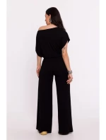 model 19670575 Viskózový top s výstřihem na ramena černý - BeWear