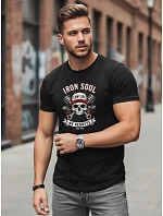 Pánske bavlnené tričko s potlačou auta čierne FashionStreet NX0142R