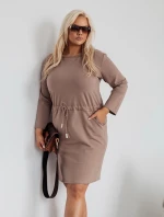 Dámske bavlnené šaty Cappuccino so šnúrkou (719)