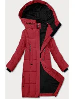 Prošívaná dámská zimní bunda ve vínové bordó barvě model 21248072 - LHD