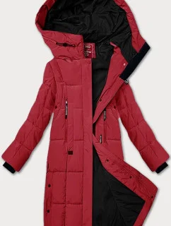 Prešívaná dámska zimná bunda LHD vo vínovej farbe (LHD-24572)