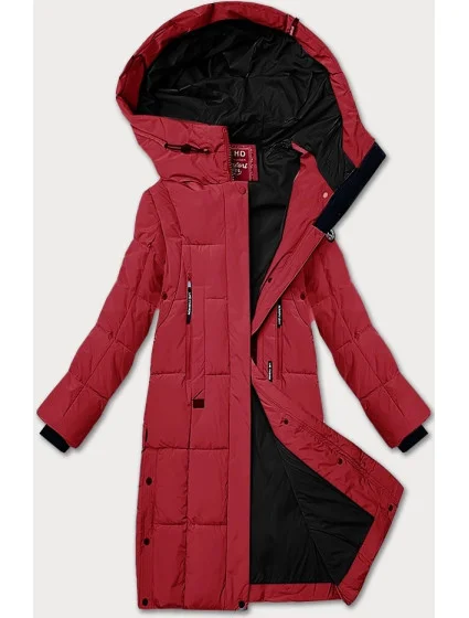 Prošívaná dámská zimní bunda ve vínové bordó barvě model 21248072 - LHD