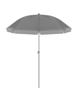 SADA ZÁHRADNÉHO NÁBYTKU OKRÚHLY STÔL 4 STOLIČKY A SLNEČNÍK TMAVOSIVÁ