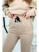 Bavlněná souprava s vyšívaným nápisem Paradise světle béžová Bavlněná souprava s vyšívaným nápisem Paradise světle béžová