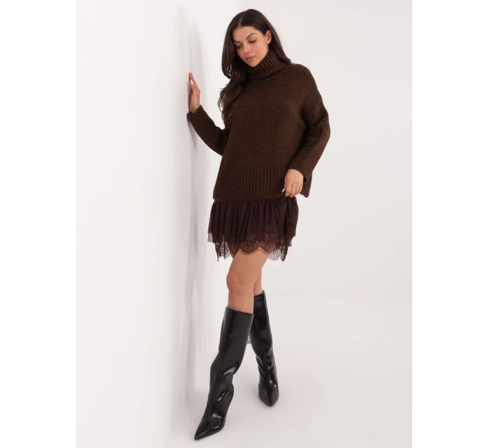 Sweter CH SW model 21776433 ciemny brązowy - FPrice Sweter CH SW model 21776433 ciemny brązowy - FPrice