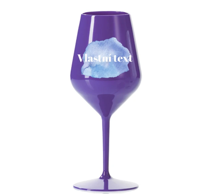 Personalizovaná nerozbitná sklenička na víno - Akvarelový otisk