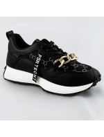 Čierne športové topánky s retiazkou (N-205)