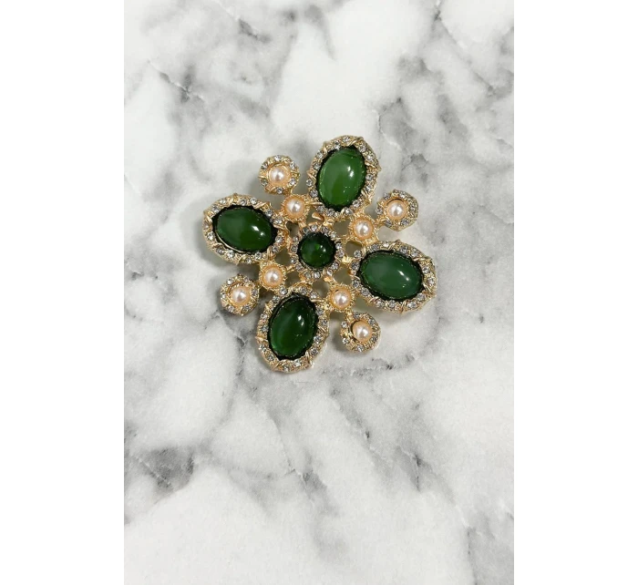 Brož model 18753463 2 zelená - K-Fashion Brož model 18753463 2 zelená - K-Fashion