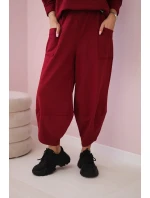 Bavlnená mikina nohavice set Burgundy Bavlnená mikina nohavice set Burgundy