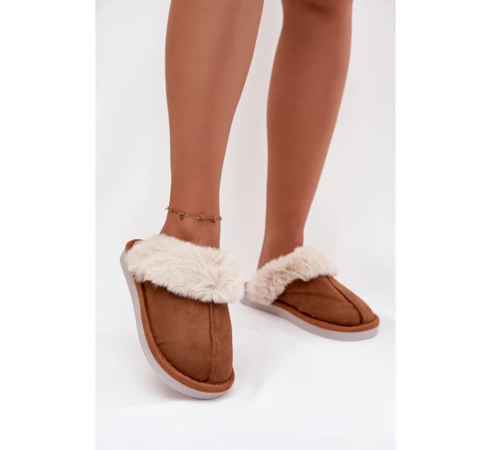 Ženské pantofle s kožešinou Camel Carisse Ženské pantofle s kožešinou Camel Carisse