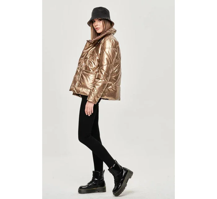 Zlatá dámská bunda s model 15837914 - Ann Gissy Zlatá dámská bunda s model 15837914 - Ann Gissy