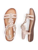 Dámské sandály Rieker V7573-90 se zlatými květy