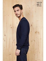 Men Pánský svetr s výstřihem do V night blue model 22500678 - NEOBLU Men Pánský svetr s výstřihem do V night blue model 22500678 - NEOBLU