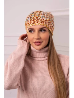 Dámská čepice s bambulí hořčicová model 18751893 - K-Fashion