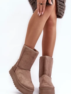 Dámské zimní boty s tmavě béžové model 21635529 - Boto