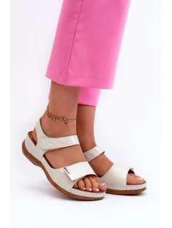 Wygodne Sandały Damskie Na Rzep Srebrne Iphiope