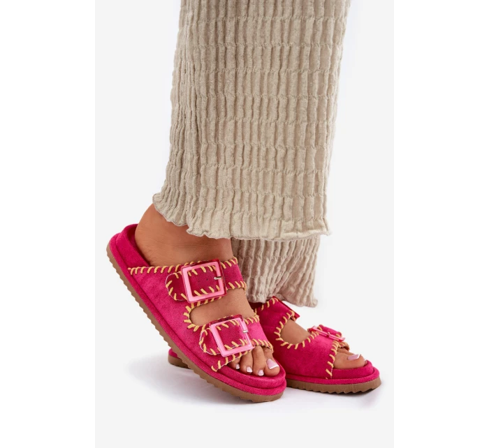 Dámské Pantofle S Přezkami A Dekorativním Fuchsie model 21696562 - Boto