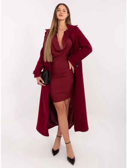 Sukienka IT SK model 21768506 bordowy - FPrice Sukienka IT SK model 21768506 bordowy - FPrice