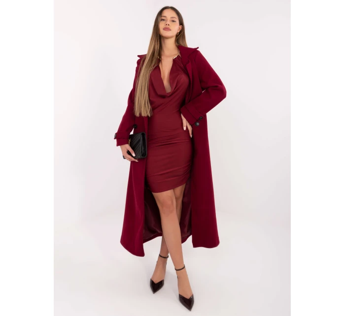 Sukienka IT SK model 21768506 bordowy - FPrice Sukienka IT SK model 21768506 bordowy - FPrice