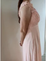 Dámske šaty dlhé Lenka koralovo ružové - EVA&LOLA