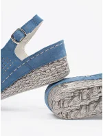 Praktické dámské sandály modré na klínku Praktické dámské sandály modré na klínku