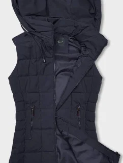 Tmavomodrá dámska vesta s kapucňou (16M9096-215)
