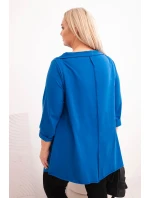 Dámske Plus veľkosť bavlnená blúzka asymetrické rukáv bez rukávov Khabra