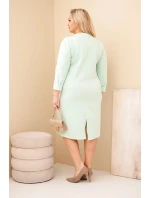 Dámske Plus veľkosť sukne Butter V-neck s mätovými rukávmi Mint