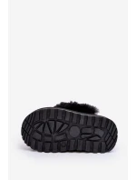 Kapcie Dziecięce Z Futerkiem Czarne Birasta