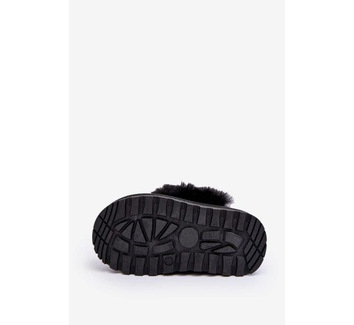 Kapcie Dziecięce Z Futerkiem Czarne Birasta
