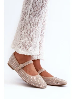 Eko Zamszové Baletky Ozdobené Béžové model 21666791 - Boto