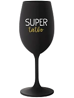 SUPER DAD - čierny pohár na víno 350 ml