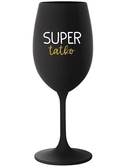 SUPER DAD - čierny pohár na víno 350 ml