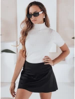Dámský žebrovaný svetr s krátkým rukávem white Dstreet model 21991050 - FashionStreet