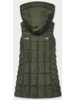 Dámská prošívaná vesta v khaki barvě (B8135-11)