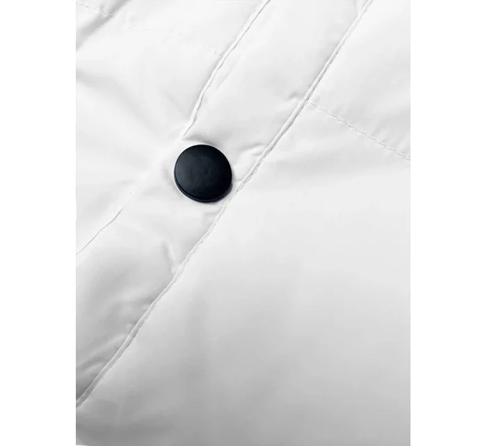 Bílá péřová dámská vesta se stojáčkem model 18914583 - J.STYLE Bílá péřová dámská vesta se stojáčkem model 18914583 - J.STYLE