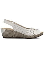 Rieker 624H1-60 dámske kožené sandále na platforme s mašľou