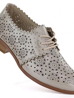 Dámske ažurové topánky oxford zlaté Potocki 12778